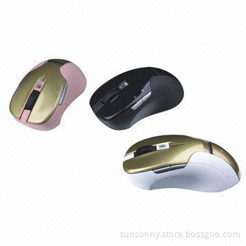 5 Keys 2.4G wireless mouse with 1,000CPI, working distance is 10m range, more comfortable for user